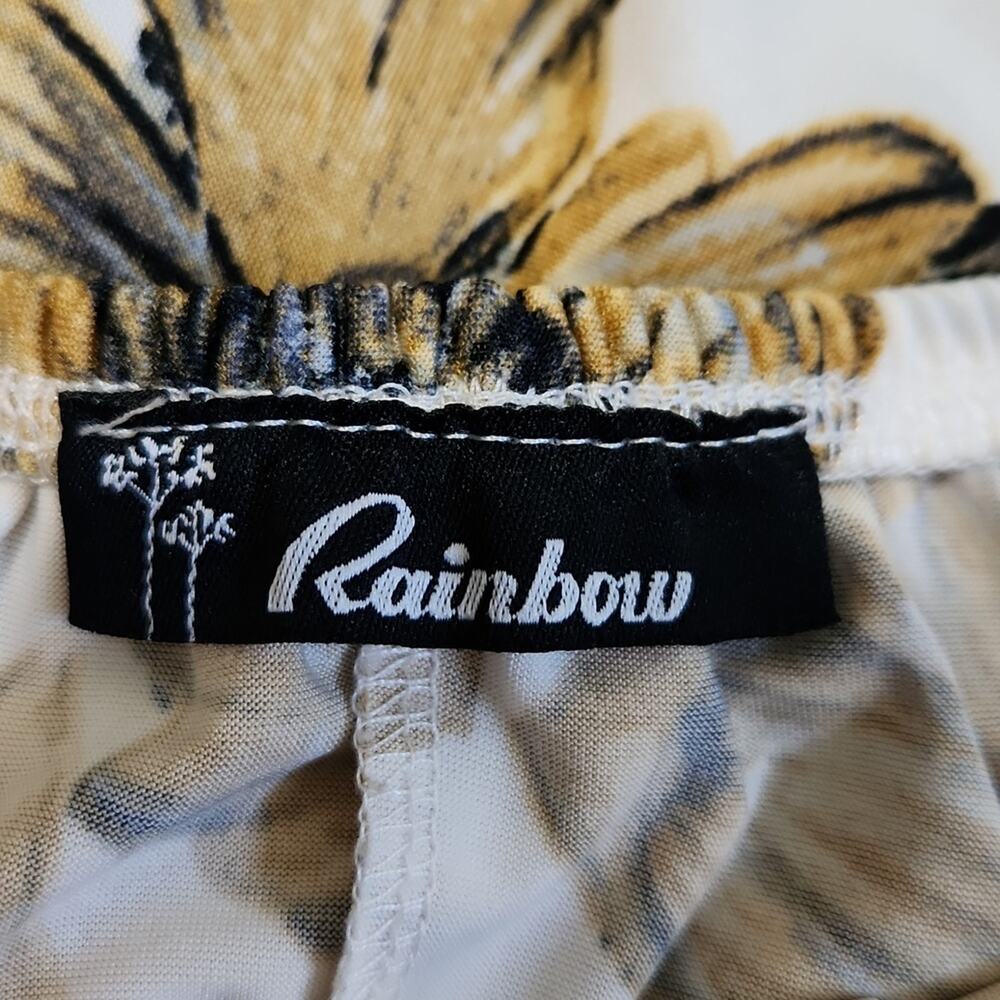 Rainbow‎ Brand Womens Floral On/Off Shoulder Top Size SM Ruffle Coquette Stretch - Picture 6 of 7